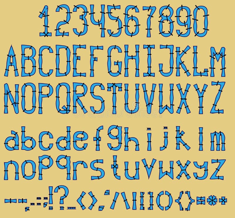 Alphabet With Sewn With Thread Edge Stock Vector Illustration of