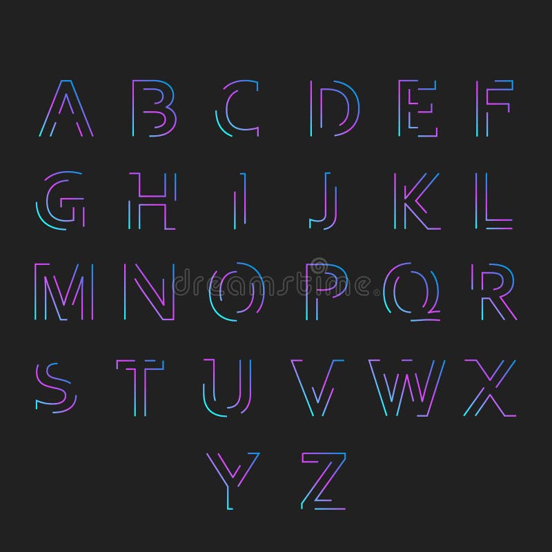 Font with minimal design stock illustration