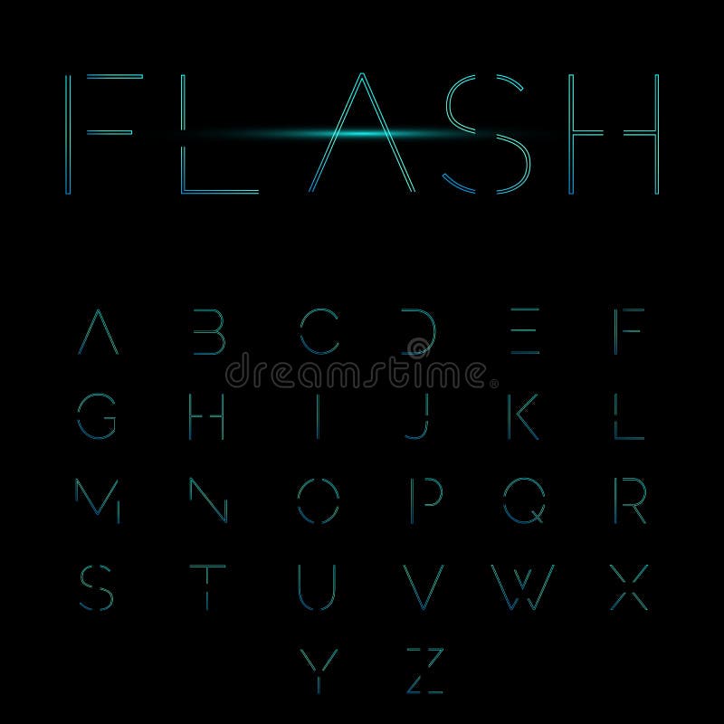 Font with modern minimal design stock illustration