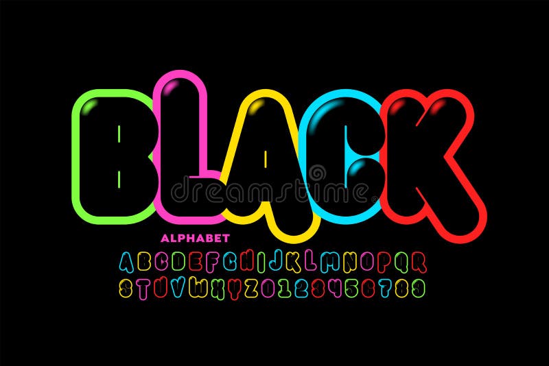 Font negru vibrator modern stock illustration