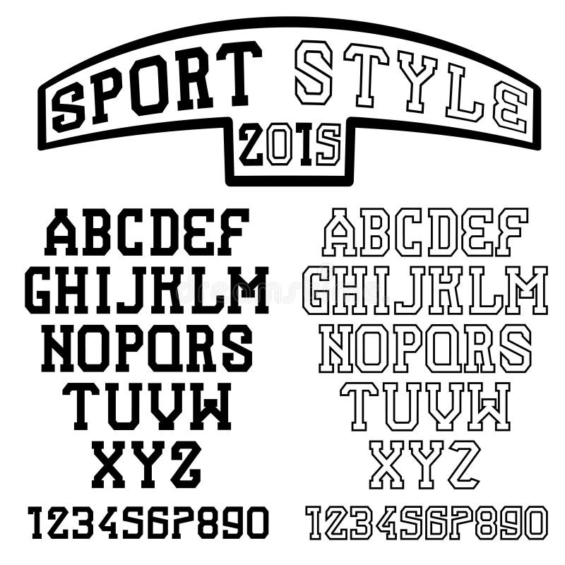 Serif Font in the Retro Style of Sport Stock Vector - Illustration of ...