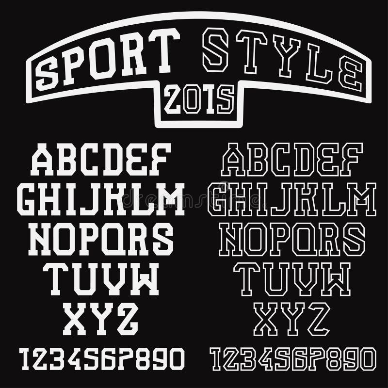 Serif Font in the Retro Style of Sport Stock Vector - Illustration of ...