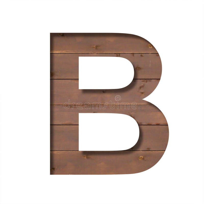 Font on Texture of Wooden Boards. Letter B, Cut Out of Paper on a ...