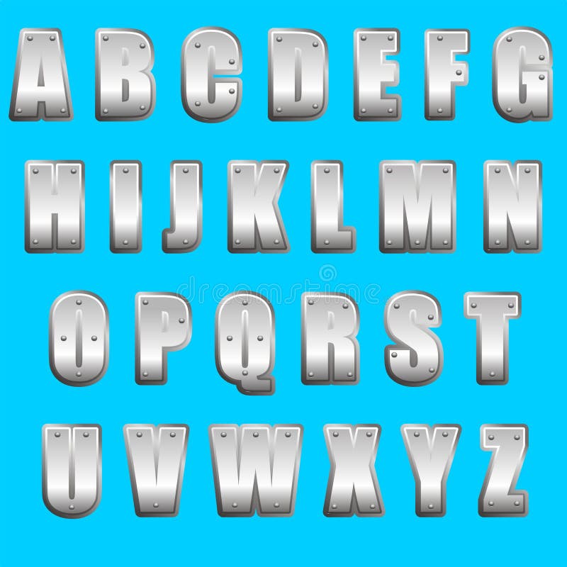 Realistic Metal Font Shiny Metallic Letters With Shadows Chrome Text And  Metals Alphabet 3d Vector Set Stock Illustration - Download Image Now -  iStock