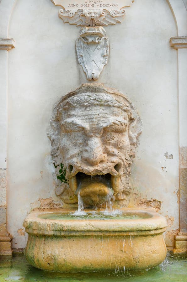 Fontana Del Mascherone in Spoleto Detail Editorial Photo - Image of ...