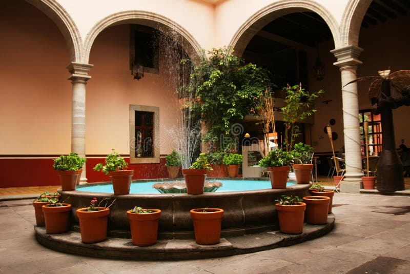 Fountain in guanajuato in a interior court. Fountain in guanajuato in a interior court