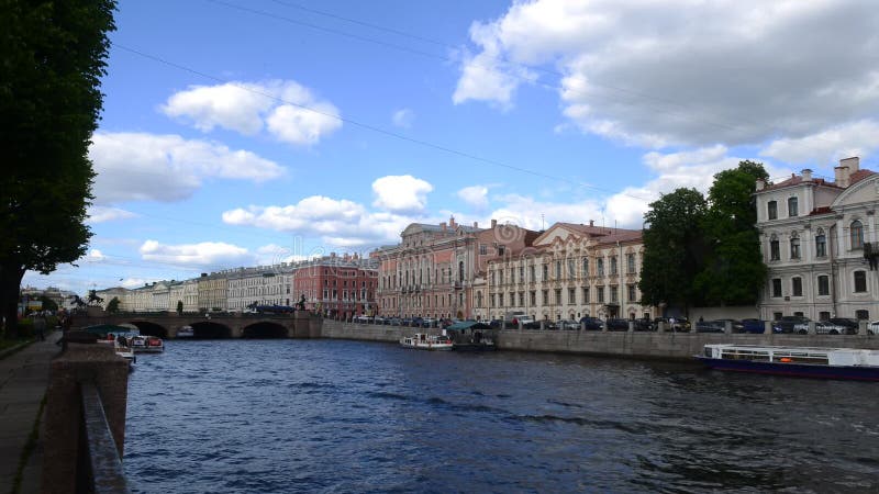 Fontanka Rzeczny bulwar w świętego Petersburg â€ 'Rosja