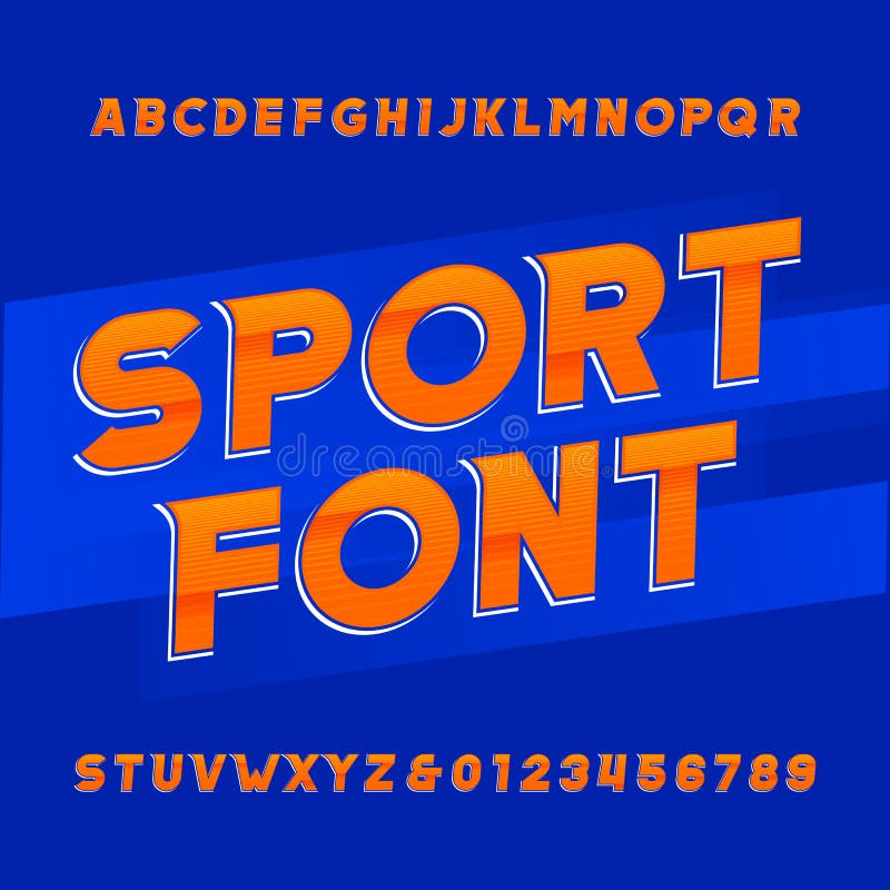 Oblique alphabet vector font. Sport style typeface for labels, titles, posters or sportswear transfers. Type letters, numbers and symbols on the blue background. Oblique alphabet vector font. Sport style typeface for labels, titles, posters or sportswear transfers. Type letters, numbers and symbols on the blue background.