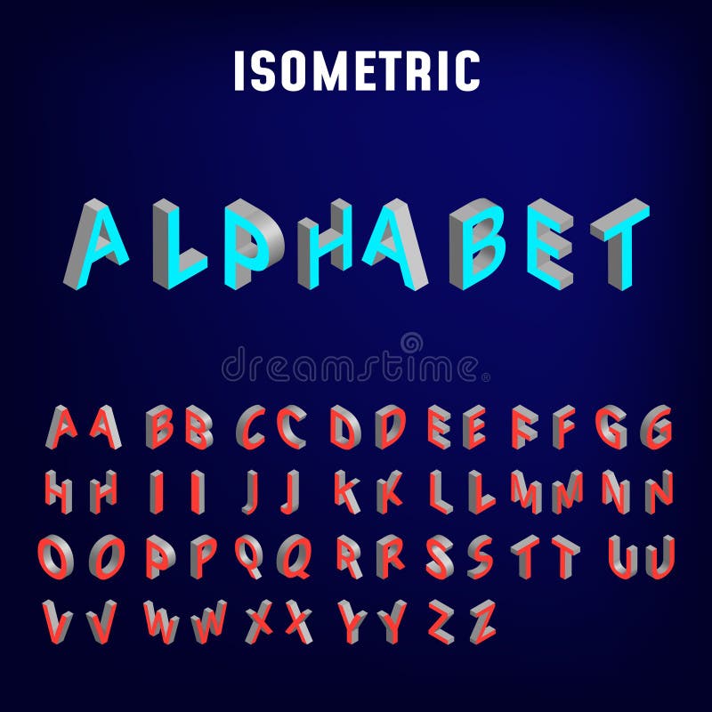 Fonte isom?trica do alfabeto ilustração do vetor Fonte isom?trica do alfabeto ilustração do vetor