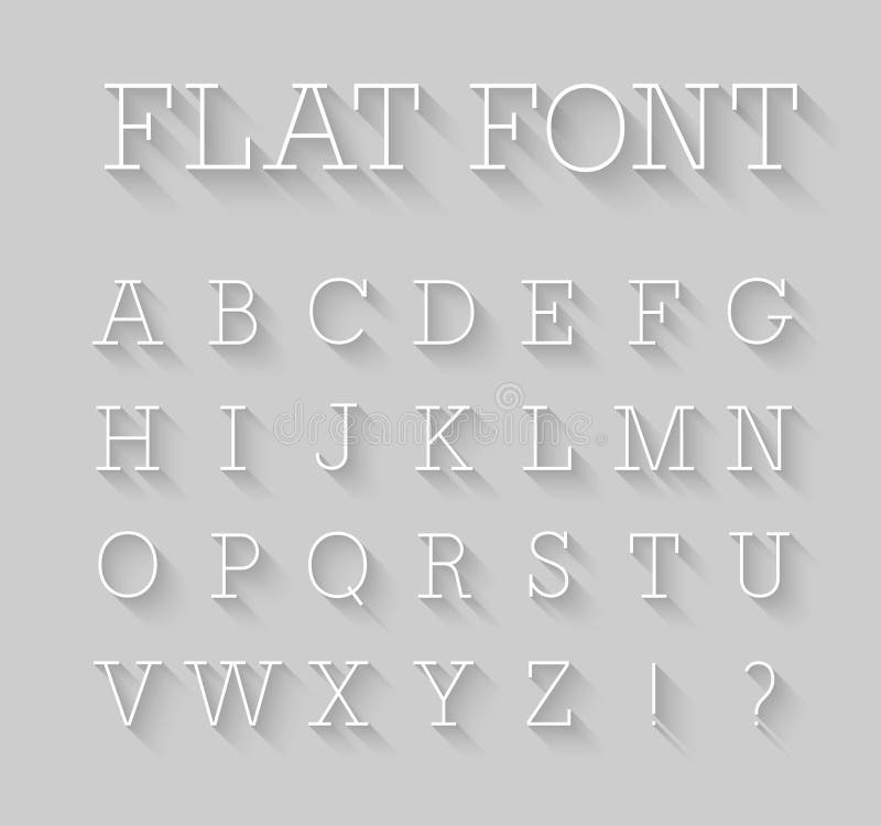 Fonte Lisa Com Efeito De Sombra Longo Ilustração do Vetor Ilustração