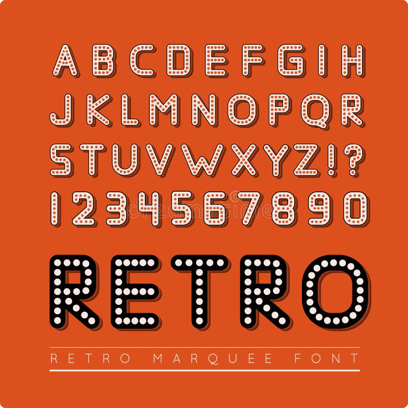 Fonte retro do famoso ilustração royalty free Fonte retro do famoso ilustração royalty free