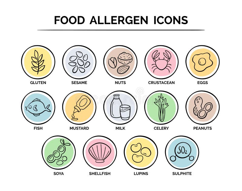 Food Allergen Icons Set