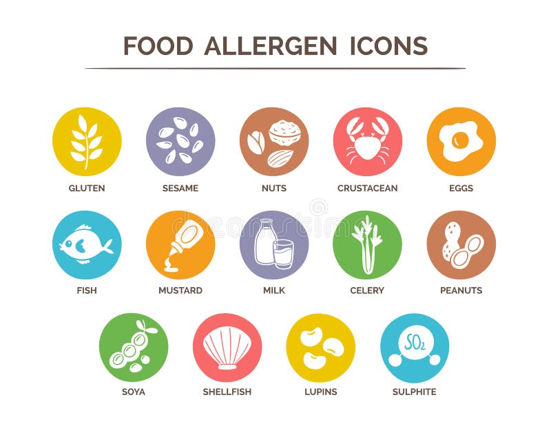 Food Allergen Icons Set