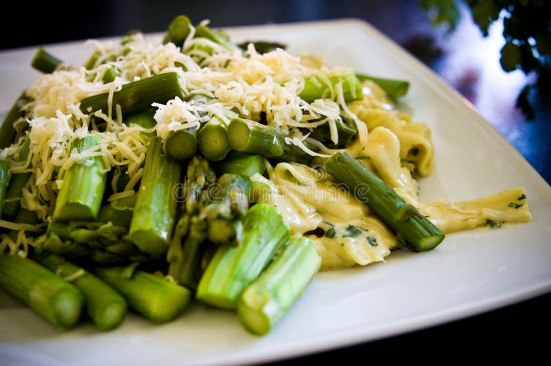 Food asparagus with italian pasta and cheese royalty free stock image Food asparagus with italian pasta and cheese royalty free stock image