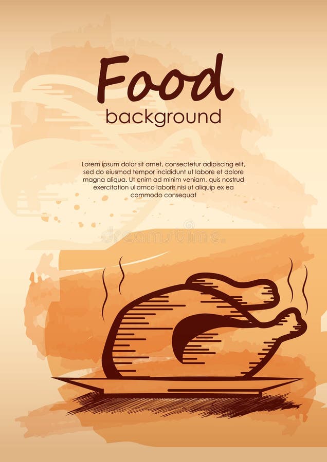 Food Background. Vector Illustration Decorative Background Design Stock