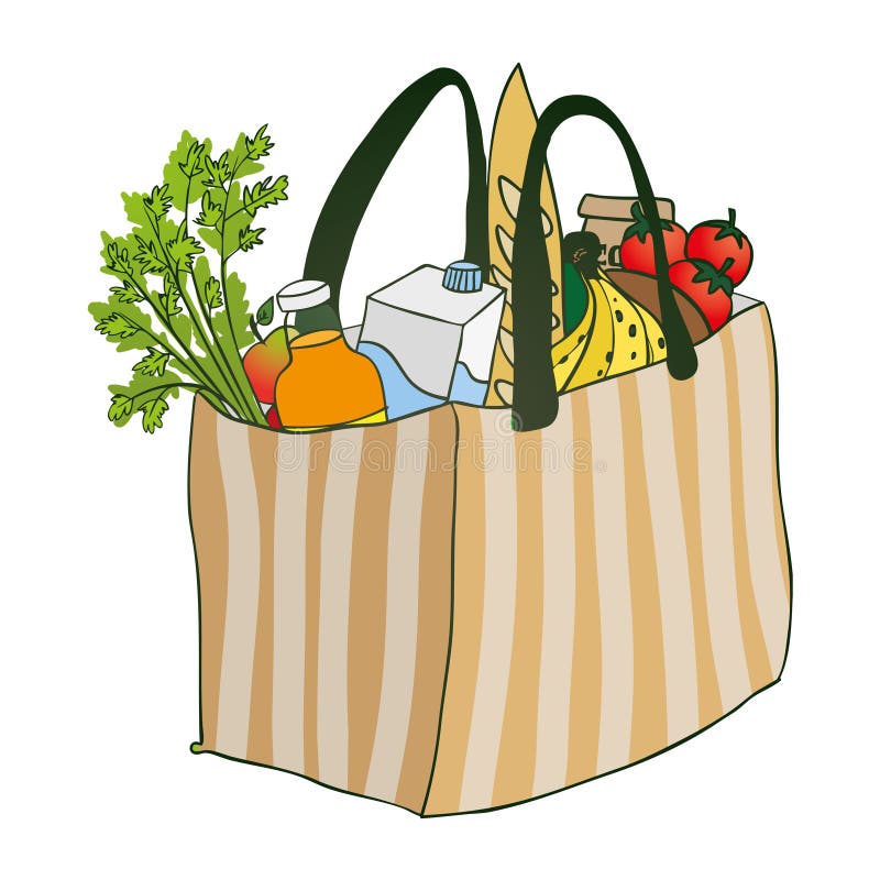 Food bag stock vector. Illustration of vegetable, list 58802756
