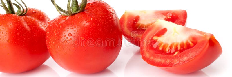 Food banner concept, organic vegetables and ingredients: close up of organic tomatoes