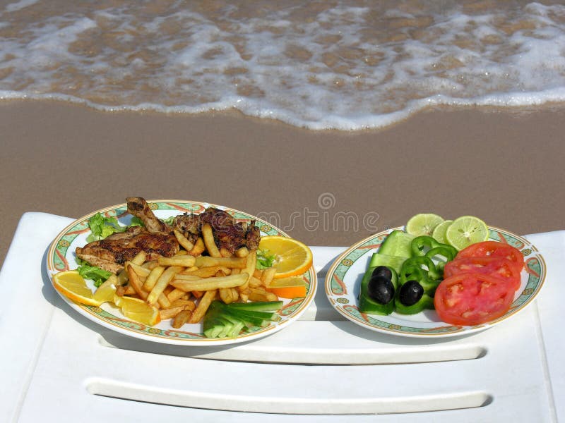 Food on the beach stock image. Image of feed, egypt, chair - 457445