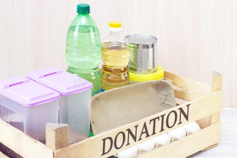 Food Box, Donation, Volunteers Help those in Need of Food. Stock Image Image of care, help