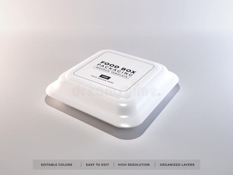 Styrofoam Food Box Packaging 3D Mockup Scene Stock Illustration