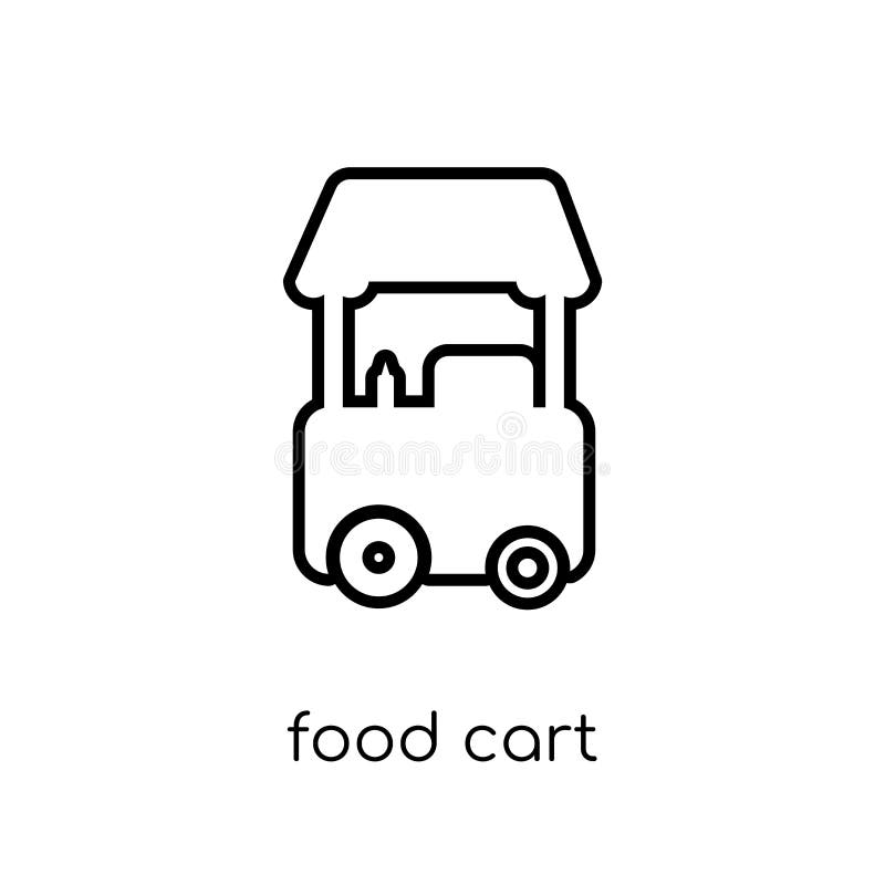 food cart icon. Trendy modern flat linear vector food cart icon on white background from thin line Circus collection, outline vector illustration