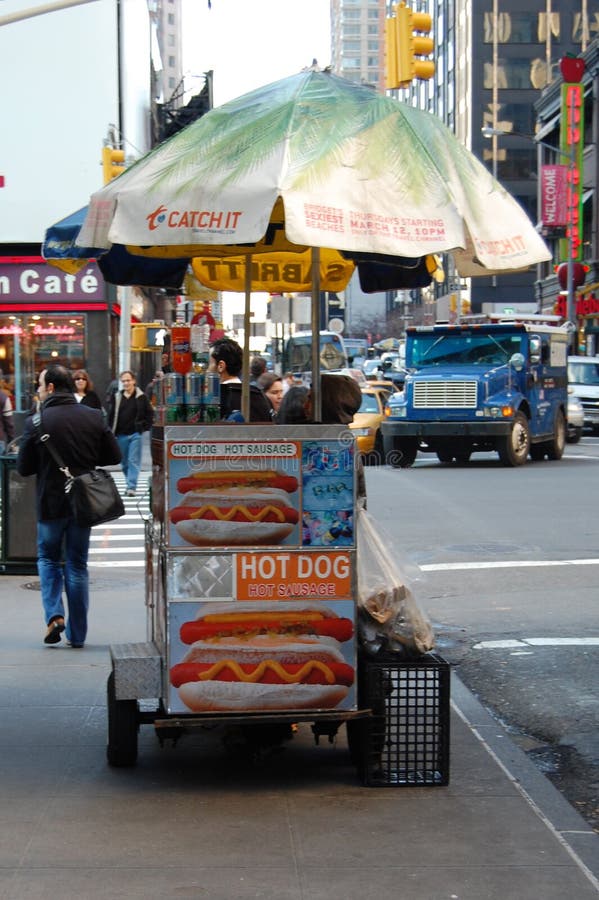 Food Cart on a New York City Street Editorial Photo - Image of