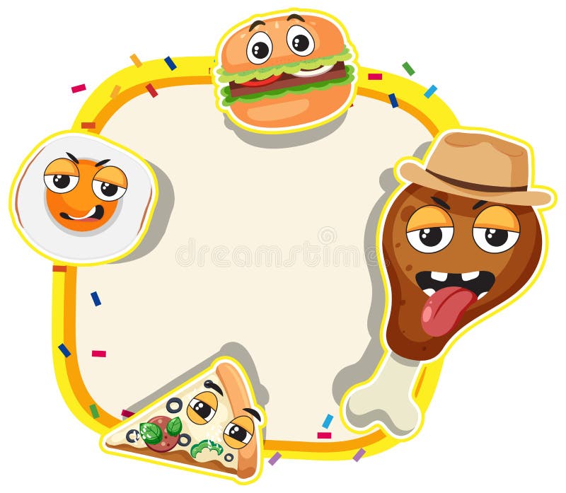 Food Cartoon Frame for Text Template Stock Vector Illustration of Food Cartoon Frame for Text Template Stock Vector Illustration of