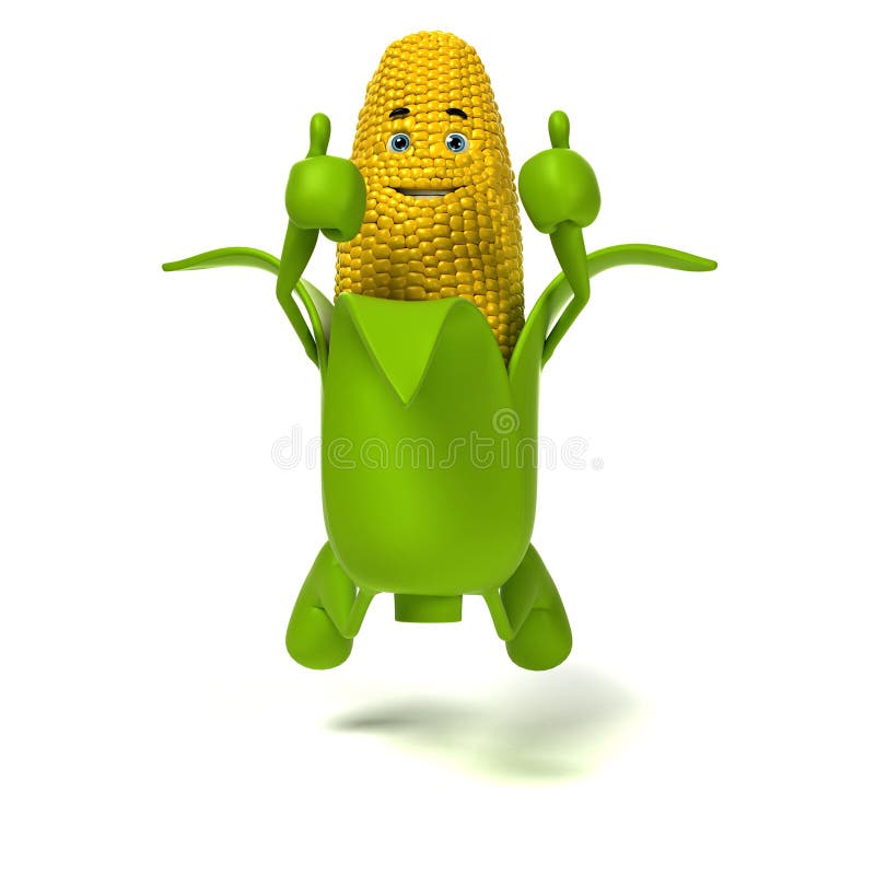 Food character - corn cob stock illustration