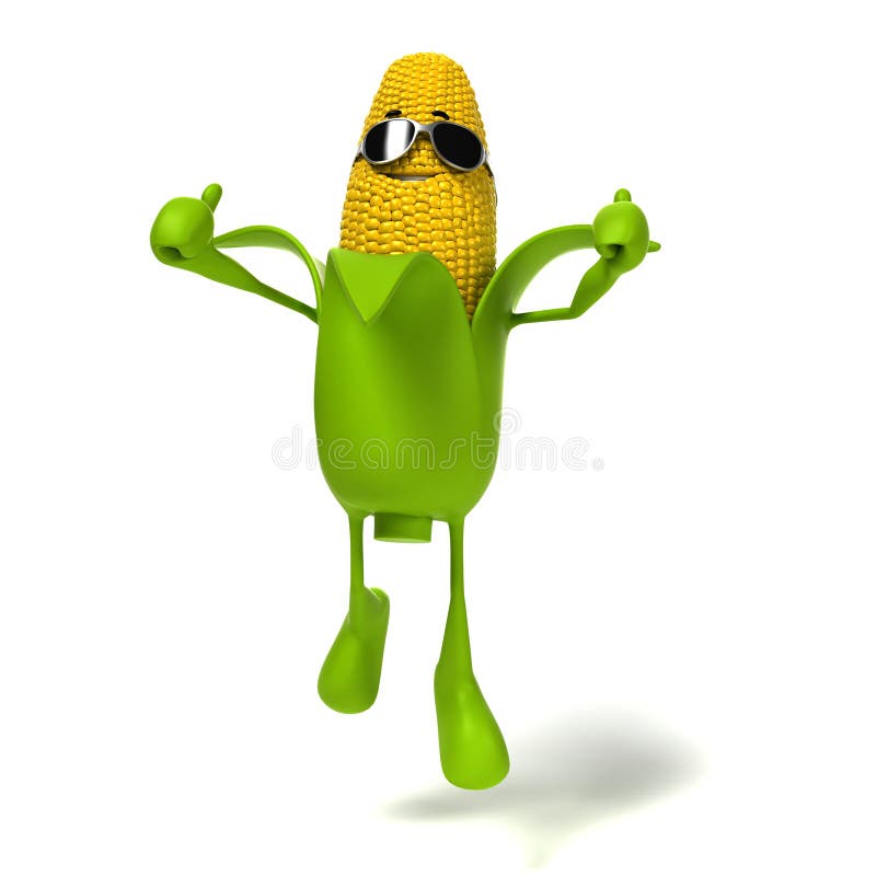 Food character - corn cob stock illustration