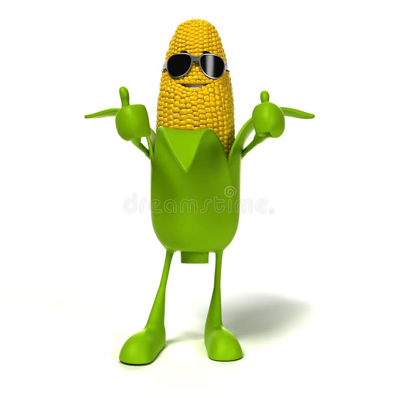 Food character - corn cob royalty free illustration
