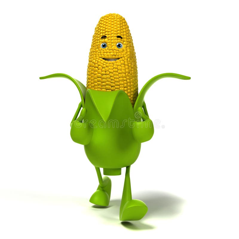 Food character - corn cob stock illustration
