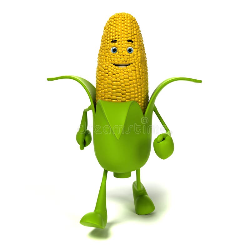 Food character - corn cob stock illustration