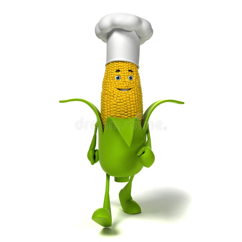 Food character - corn cob royalty free illustration