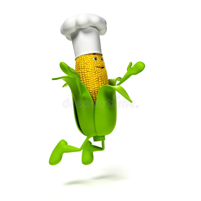 Food character - corn cob royalty free illustration