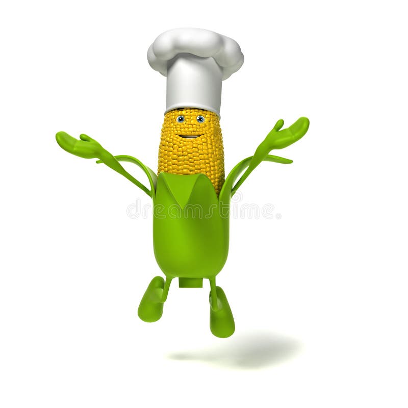 Food character - corn cob royalty free illustration