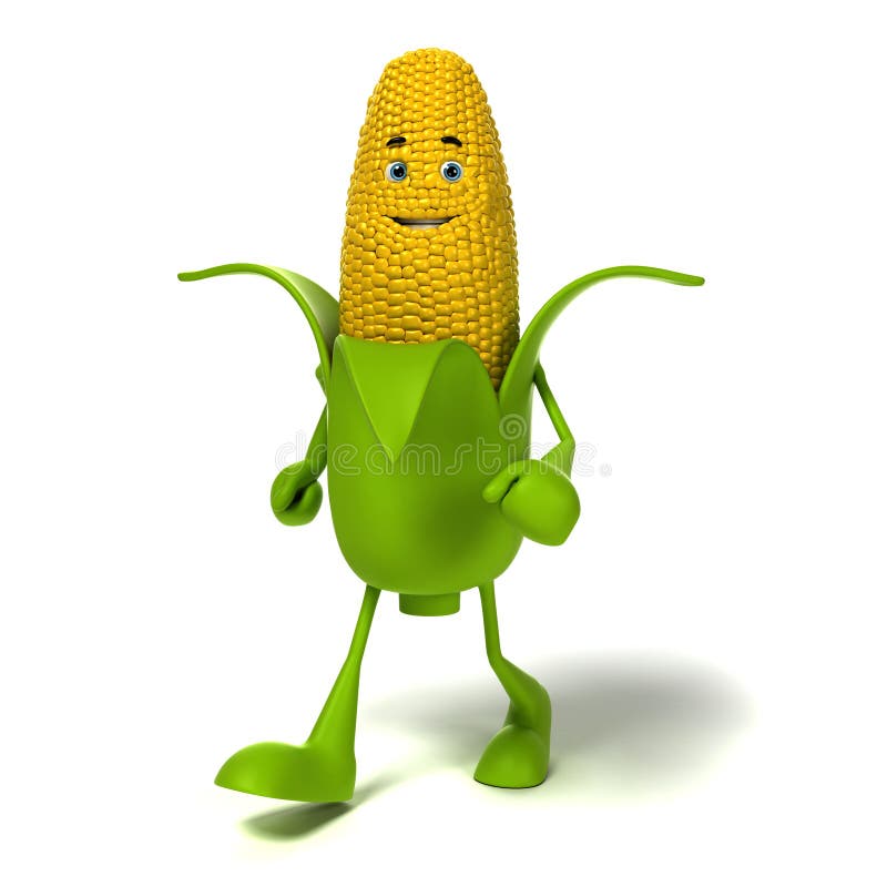 Food character - corn cob stock illustration