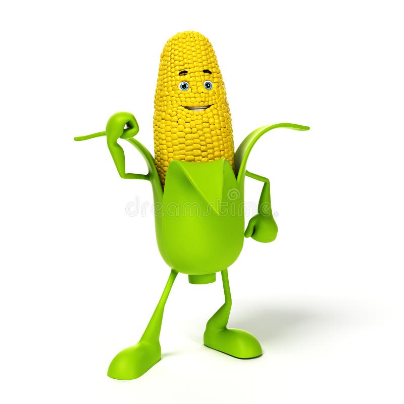 Food character - corn cob royalty free illustration
