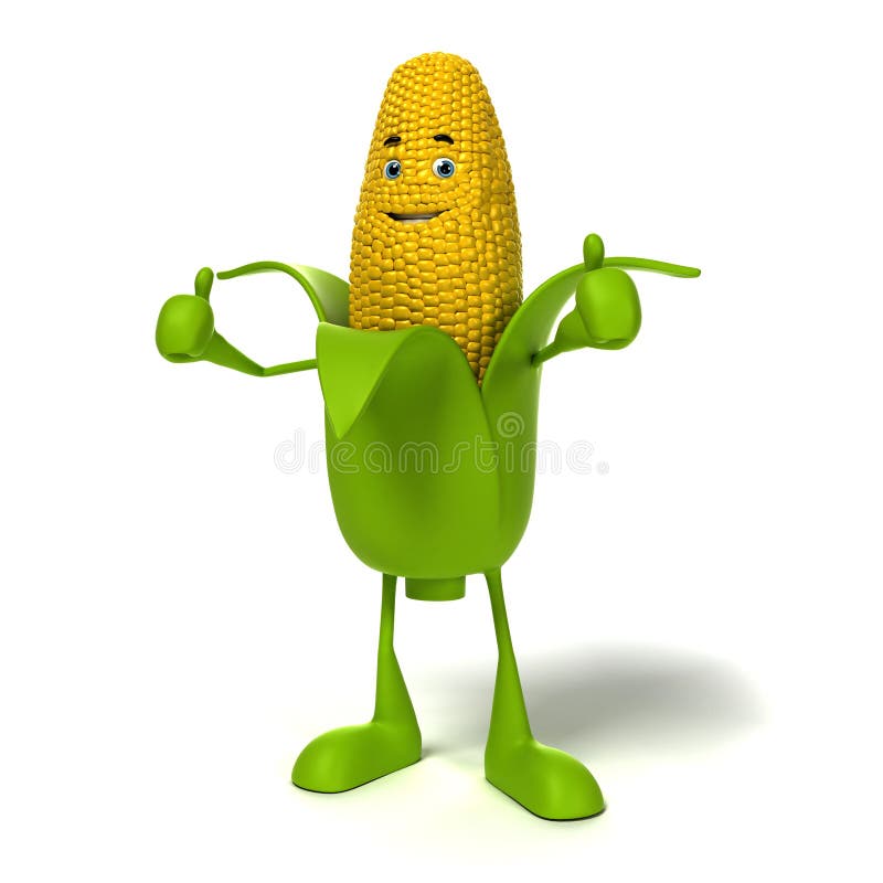 Food character - corn cob royalty free illustration