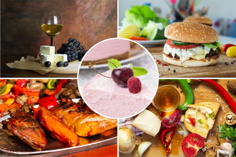 Food collage stock image. Image of drink, delicious - 157187521