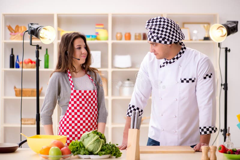 The food cooking tv show in the studio