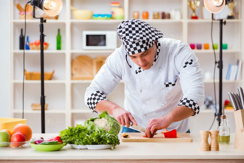 The food cooking tv show in the studio