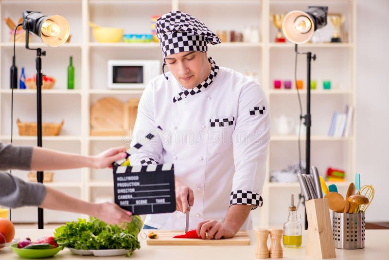 The food cooking tv show in the studio