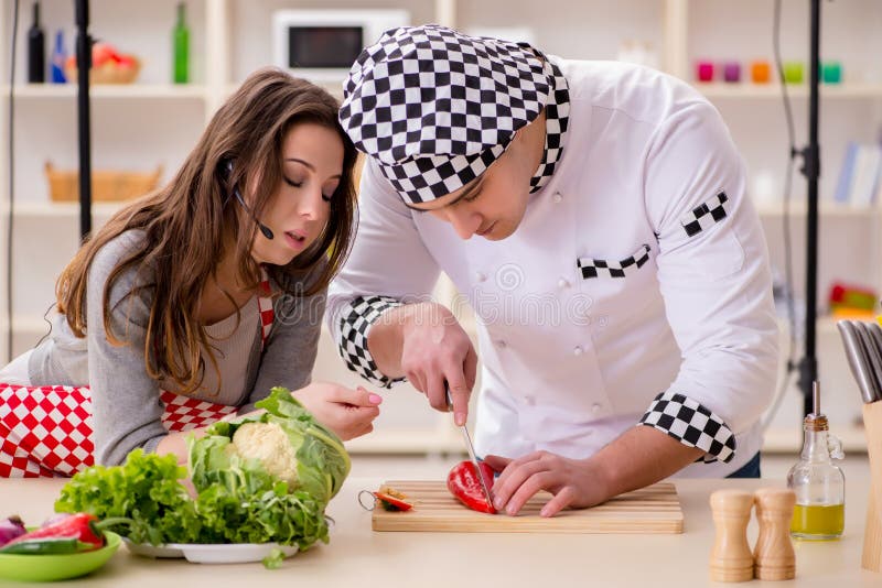 The food cooking tv show in the studio