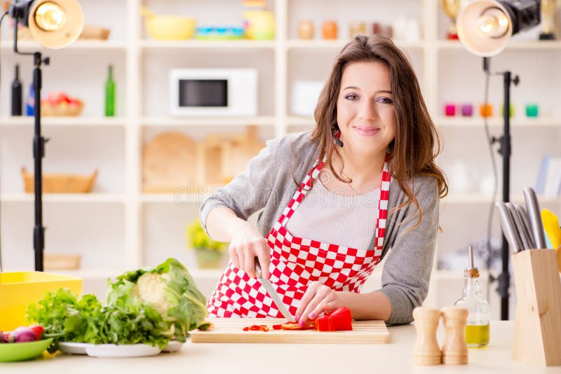 The food cooking tv show in the studio