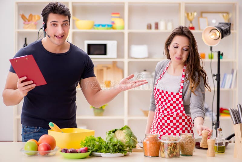 The food cooking tv show in the studio