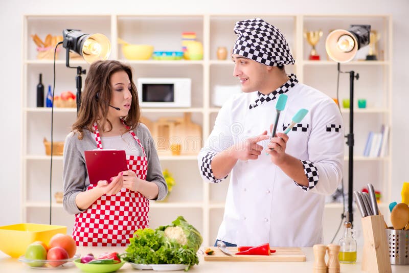 The food cooking tv show in the studio