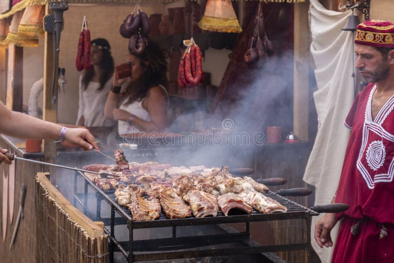 food court area on medieval festival