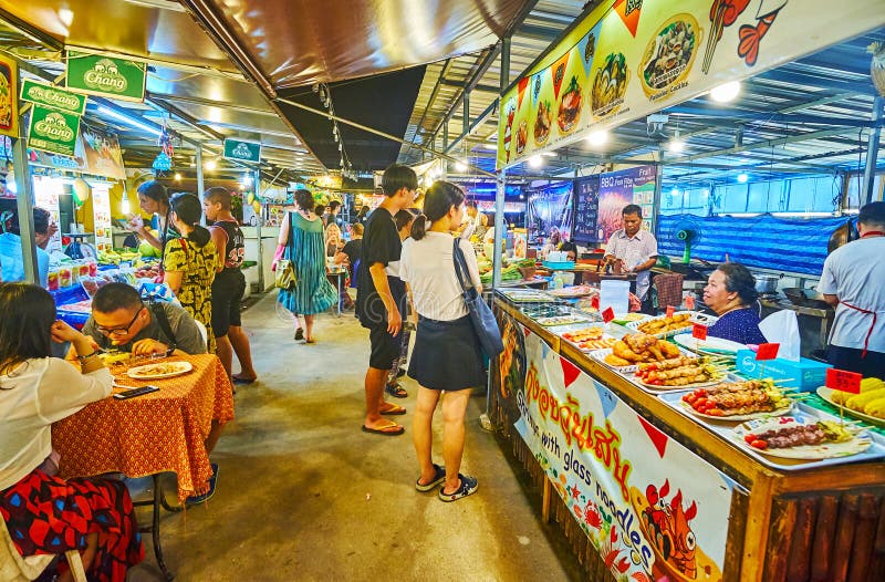 The food court of Night Market, Ao Nang, Krabi, Thailand