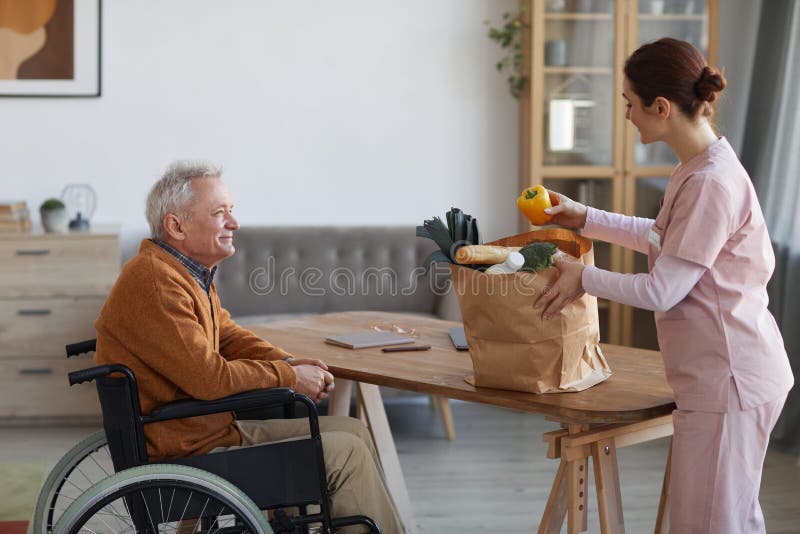 Food Deliver for Senior Wheelchair User Side View