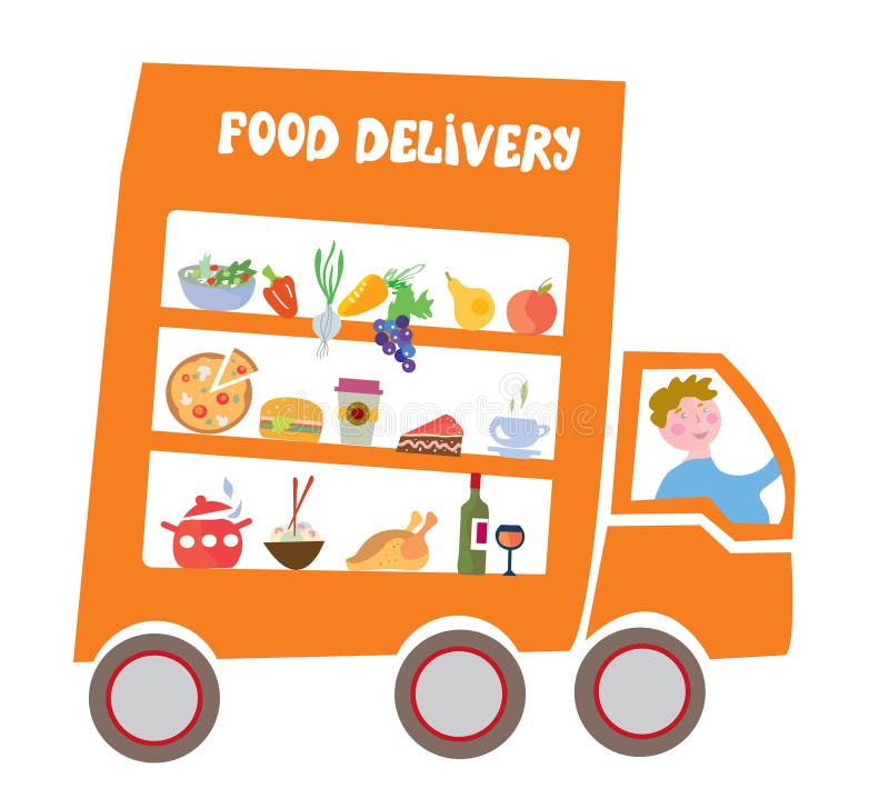 Food delivery cartoon stock vector. Illustration of menu - 55804794